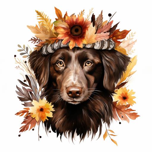 clip art, watercolor, boho, illustrations, fall dog