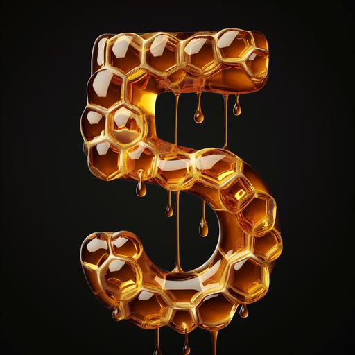 5, logo, text, bold letters, Hive Five, made of honey
