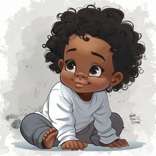 black baby boy cartoon