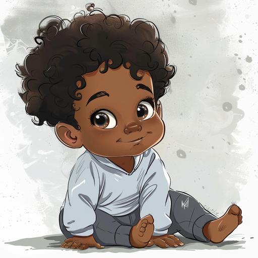 black baby boy cartoon