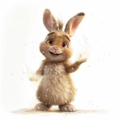 bunny, puppet, cute, pixar, disney, sesame street, fairy dust, sidekick, transparent background