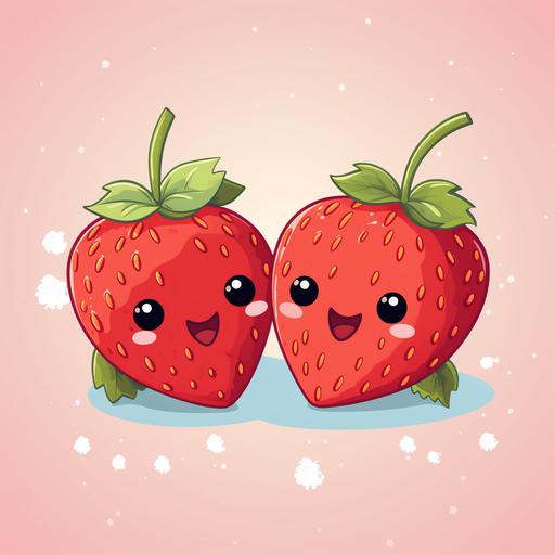 cute kawaii strawberry illustrations