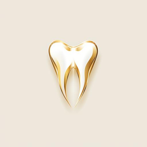 Create a design, leaky tooth icon just the outline of the tooth in golden color., dental icon, dental logo