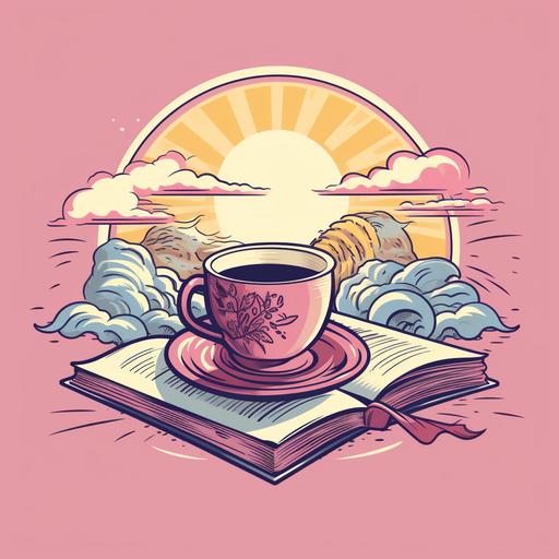 Breakfast with God, Bible and Coffee Logo, Girly Theme