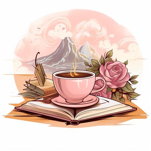 coffee and the bible logo in a girly theme