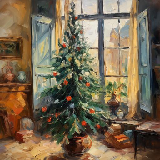 Christmas tree, Paul Cézanne‘s painting style