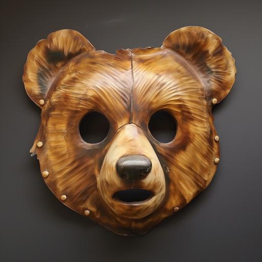 Mask in the shape of a teddy bear's face --s 50 --v 6.0