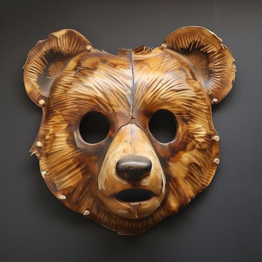 Mask in the shape of a teddy bear's face --s 50