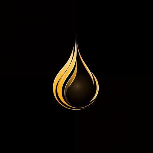 oil drop logo, lux type of logo. Minimalistic black and gold color