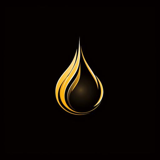 oil drop logo, lux type of logo. Minimalistic black and gold color