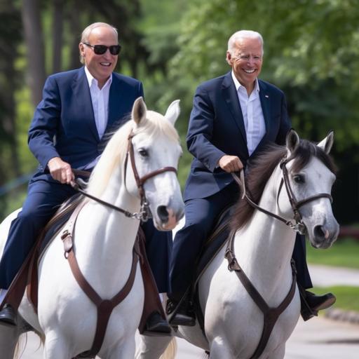 president Putin rides a president Biden like a horse and laughs