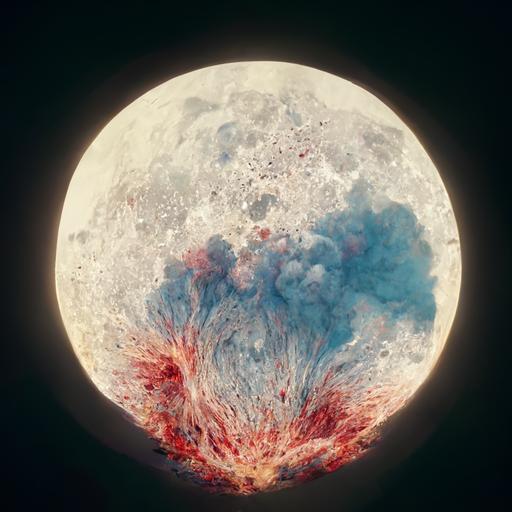 the moon colliding into earth visually pleasing, realistic 8k—ar 16:9