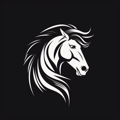 create me a black and white stallion horse logo for my company 8k