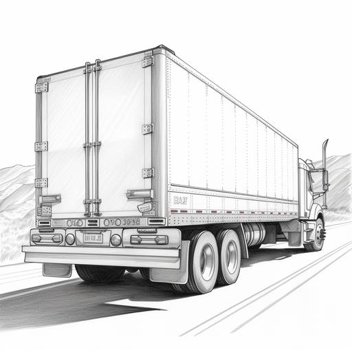 rear truck trailer drawing