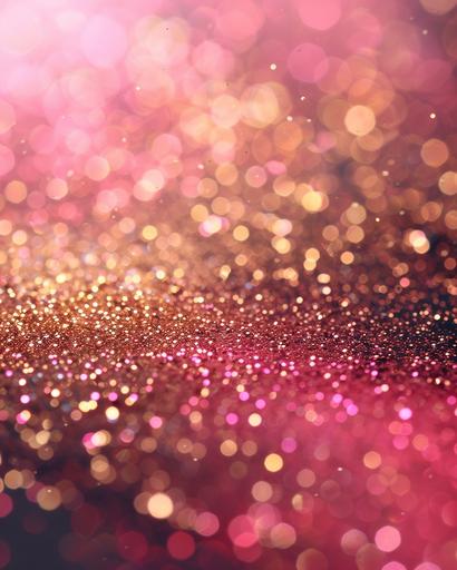 Abstract background with pink and gold particles, Bokeh golden and pink sparkles, on dark pink background, holiday background, golden and pink glittering confetti --ar 4:5 --stylize 250 --v 6.0