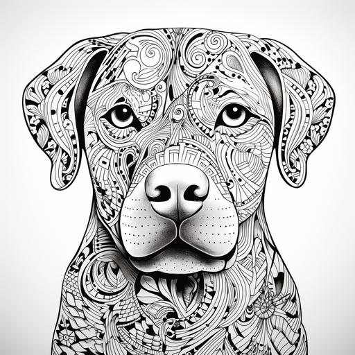 a Mascot of the dog, Line Art, Paula Scher, line art, No realistic details