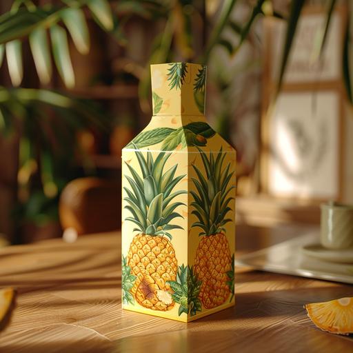 pineapple juice carton, realistic --s 250