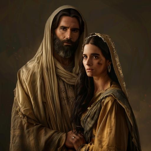 Mary and Joseph Standing Together, Realistic, Cinematic