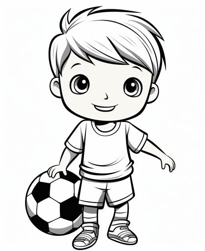 Outline art for kids coloring book page, Soccer ball, white background, cartoon style, only use outline, line art, clean line art --ar 9:11