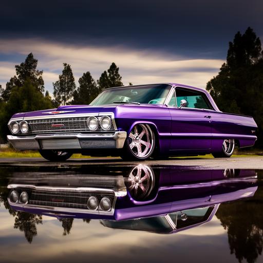 1964 chevy impala lowrider purple