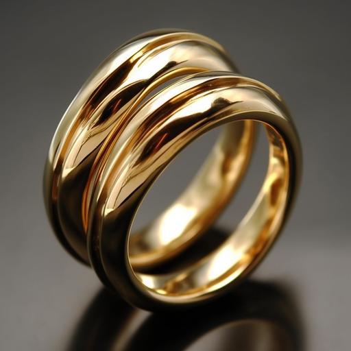 2 interlocking gold wedding rings