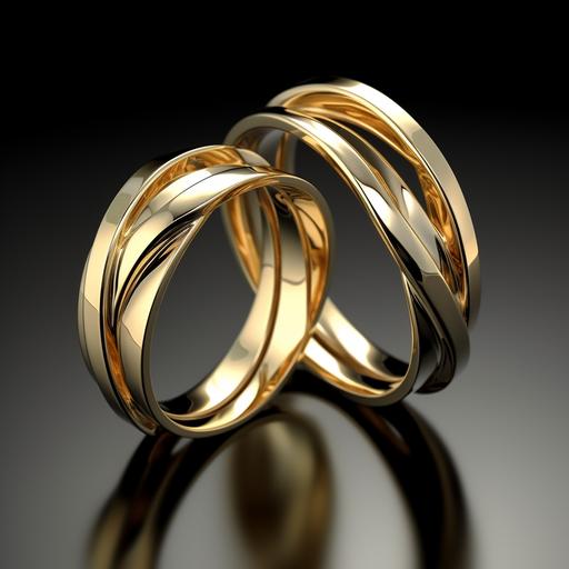 2 interlocking gold wedding rings