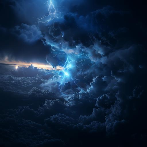 200% larger lightning bolt. the blue lightning bolt is larger and comes closer to the foreground of the image partially obscuring 1/16th of the frame.    blue sparks and a giant bolt of lightning shoot towards screen in a blast of electricity.