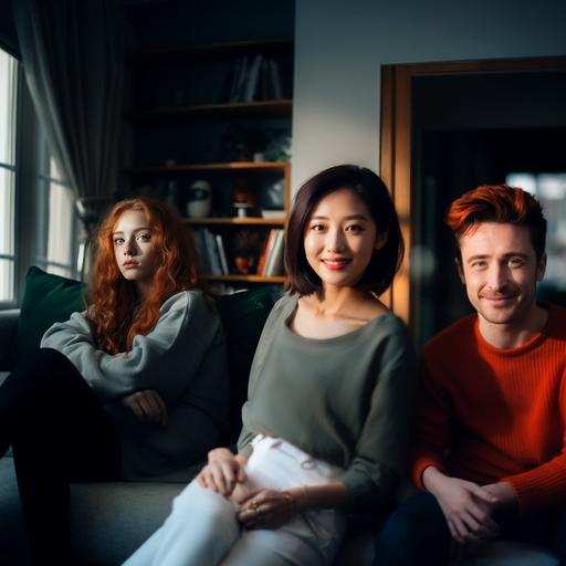 the man sitting on the sofa. Camera Model: Canon EOS 5D Mark IV, Lens: Canon EF 50mm f/1.8 STM Lens, Aperture: f/2.8, ISO: 400, Shutter Speed: 1/60 seconds, White Balance: Daylight (5500K). --v 5.2