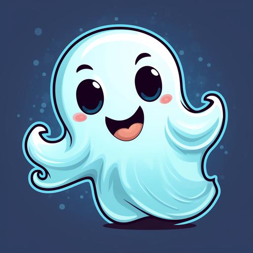 cute cartoon ghost Halloween sticker style --seed 2222