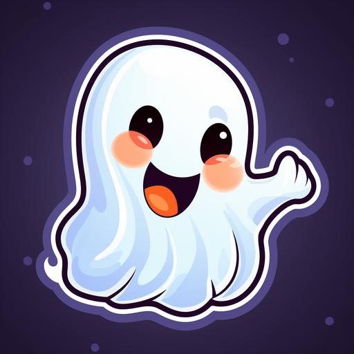 cute cartoon ghost Halloween sticker style --seed 2222