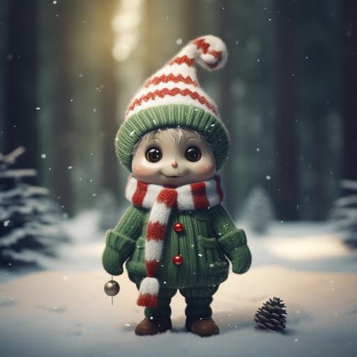 cute snowman dressed as an elf