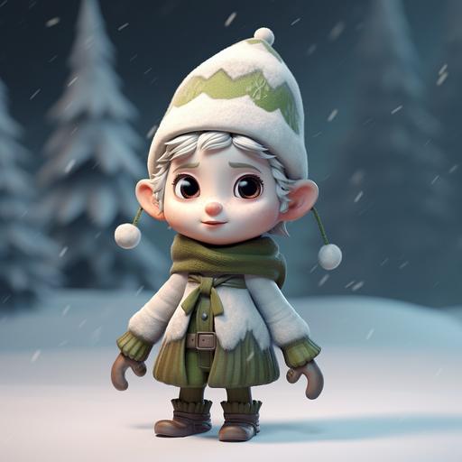 cute snowman dressed as an elf