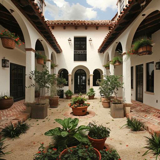 spanish style courtyard for a residence