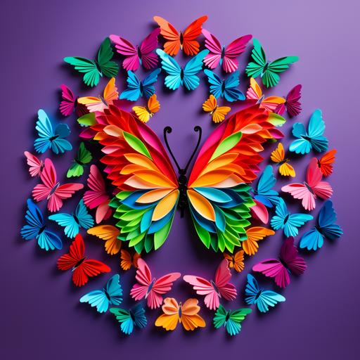 colorful 3D butterflies