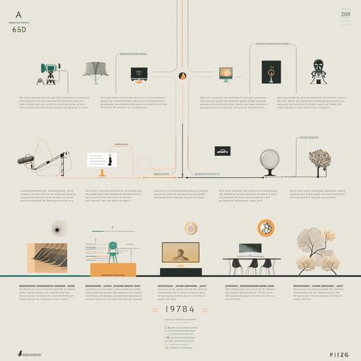 A graphic information slide for a powerpoint style presentation. The image is a linear, visual timeline, outlining the history of Ai that interior designers can relate to, with the following milestones: AI milestones tailored to include the beginning of generative AI, as well as examples like Google and Netflix, with relevance to interior design: 1956: Dartmouth Conference marks the birth of artificial intelligence as a field of study. 1959: Arthur Samuel's work on machine learning leads to the development of the first self-learning program for playing checkers. 1970s-1980s: Rise of expert systems and knowledge-based AI approaches, laying the groundwork for rule-based systems in specific domains, including interior design. 1997: IBM's Deep Blue defeats world chess champion Garry Kasparov, showcasing AI's strategic decision-making abilities. 2000s: Emergence of machine learning and neural networks, enabling advancements in speech recognition, computer vision, and natural language processing, with applications in virtual assistants like Siri and Alexa. 2006: Google Brain project is launched, pioneering deep learning research and contributing to breakthroughs in AI. 2008: Netflix Prize competition accelerates research in recommendation systems, leading to improved algorithms for personalized content recommendations. 2014: DeepDream, developed by Google, demonstrates the creative potential of generative AI by generating surreal images from neural networks trained on visual data. Present: Continued advancements in generative AI, with applications in interior design for creating original content, such as textures, patterns, and 3D models, as well as personalized recommendations for design inspiration, akin to those seen in platforms like Netflix. 16.9