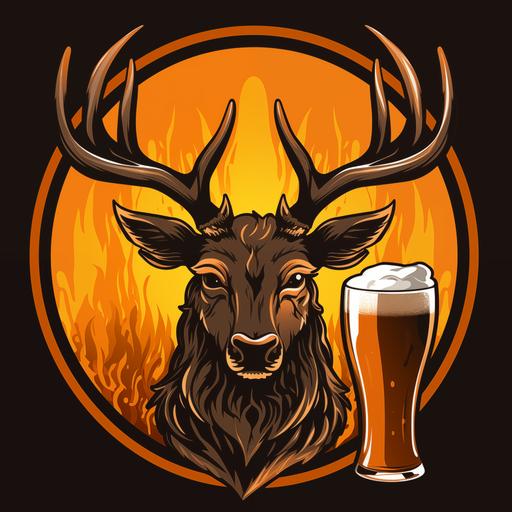 2d logo of brewery called The Unit that uses calavera muscular whitetail deer buck as a logo. Brewery is in Mt Juliet, TN --no letters