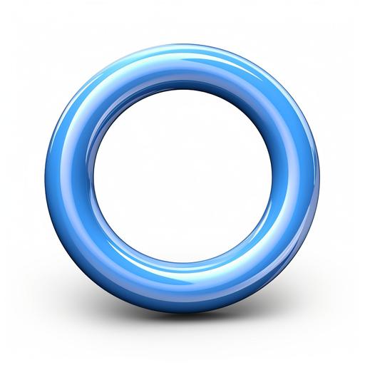 3 d blue rubber ring , vector logo, isolated on white no gradient