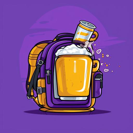 Line art logo of a drinks backpack, LCD TV on the back, write 