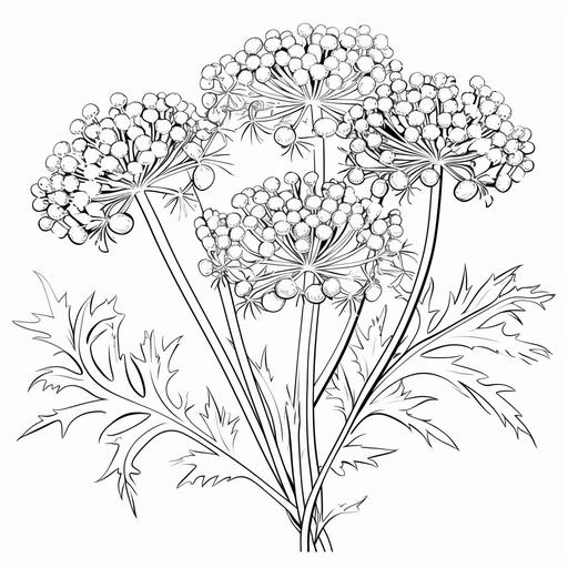 coloring page for kids, Queen Anne's Lace , cartoon style, thick line, low detailm no shading