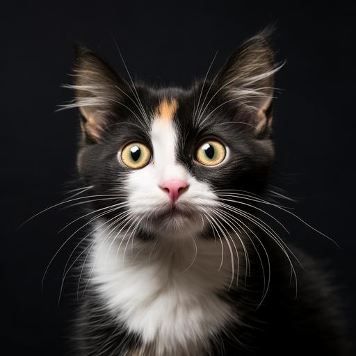 a cute cat facing the camera with a black removable background