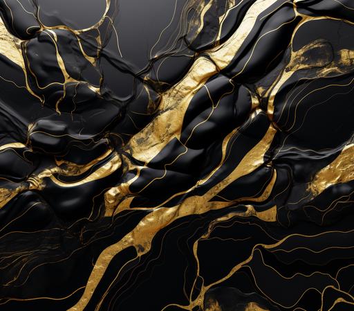 3D black and gold marble pattern, --ar 2000:1763
