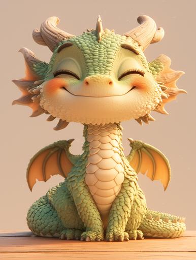 3D cartoon style Chinese dragon baby, fine fluffy plush texture, soft tones, tilted head and body at nearly 90°, plush material, logo graphics, icon design, symmetrical composition, volumetric light, clean background, solid color background, natural lighting, 8K, superb, ultra-detailed, C4D model rendering, octane rendering, 3D rendering, artstation trend, Blender and pinterest trend, centered composition --ar 3:4 --stylize 750 --niji 6