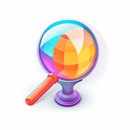 3D icon of Search and globe , gradient glass, cartoon, colorful color matching, isometric design, 3D modeling, OC rendering, white background