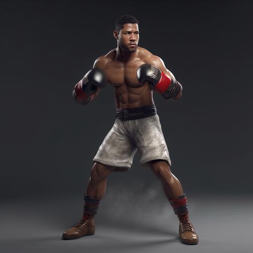 3D model of a boxing fighter, photorealistic, metahuman, high quality