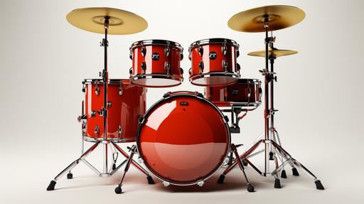 3D red drums in Pixar cartoon style on a white background, Pixar cartoon style, Blender, render, cinema 4d, 32K --s 1000 --ar 16:9
