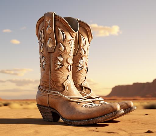 3d cowboy boots with lasso --ar 2000:1763