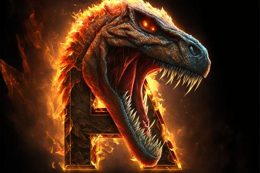 3d, icon, fire, flame, trex, sharp, logo --q 5 --ar 3:2 --v 4