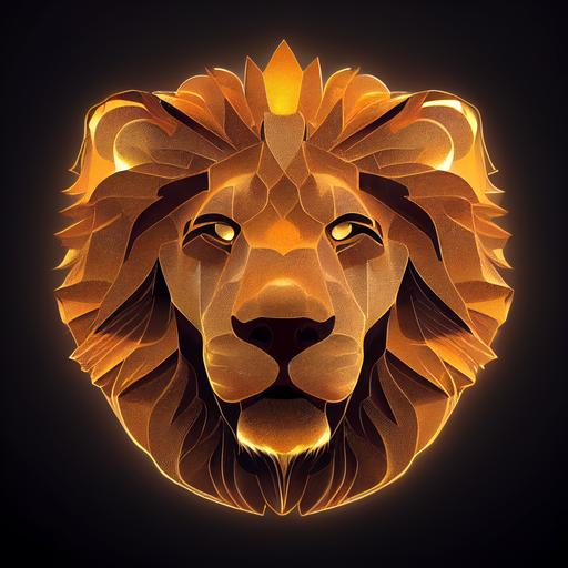 3d lion logo, king text --test --creative