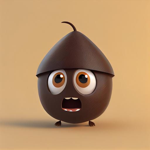 3d model of an acorn emoji --upbeta --v 4