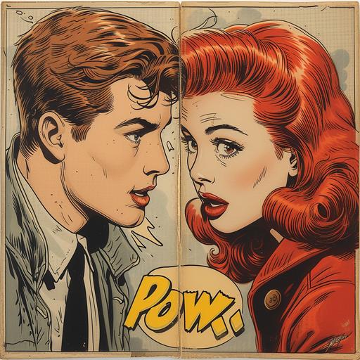 4-color halftone Archie and Veronica style comic strip 